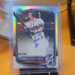 Topps 2025 Bowman Draft 1st Cody Miller Refractor Autograph /499 RC CPA-CM - Image 1