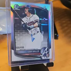 Topps 2025 Bowman Draft 1st Cody Miller Refractor Autograph /499 RC CPA-CM - Image 2