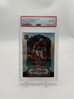 Panini 2025 Donruss Optic Uptown #7 Deion Sanders 49ers PSA 8 - Image 1