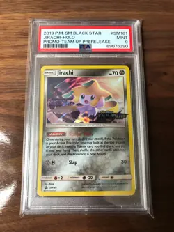2019 P.M. SM BLACK STAR JIRACHI HOLO PROMO TEAM UP PRERELEASE PSA 9 #89076390 - Image 1