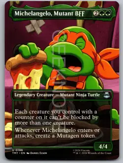 Michelangelo, Mutant BFF (Borderless) 0198 TMNT Magic: The Gathering NM - Image 1