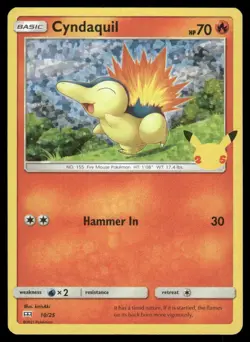 Cyndaquil 010/025 Promo McDonald's 25th Anniversary Promos Pokemon Holo LP - Image 1