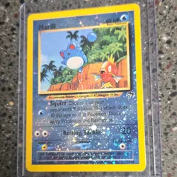 Pokemon TCG Marill 11/18 Southern Islands Reverse Holo w/ Swirl - Image 1