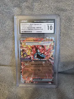 Pokemon TCG CGC 10 Hearthflame Mask Ogerpon ex 040/167 Double Rare Holo - Image 1