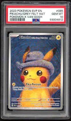 Pokemon Card - PSA 10 Pikachu with the Grey Felt Hat 085 Van Gogh Promo - GEM MT - Image 1