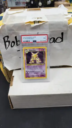 1999 ALAKAZAM HOLO RARE BASE SET POKEMON TCG PSA 7 NEAR MINT #1/102 - Image 2