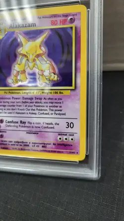 1999 ALAKAZAM HOLO RARE BASE SET POKEMON TCG PSA 7 NEAR MINT #1/102 - Image 4