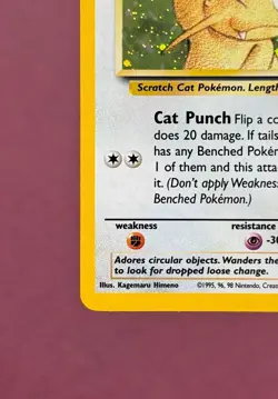 Pokemon 2000 Black Star Promo #10 Meowth Holo SWIRL, Wizards Vintage GB Stamp NM - Image 5