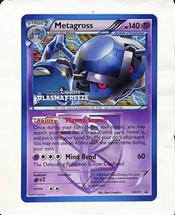 Pokemon Black & White Plasma Freeze Metagross BW75 Promo - Pre Release STAMP - Image 1