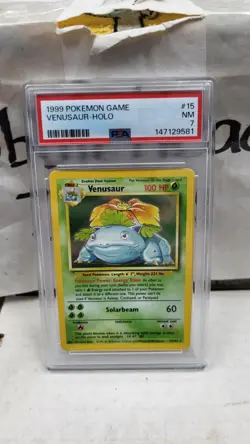 1999 VENUSAUR HOLO RARE BASE SET POKEMON TCG PSA 7 NEAR MINT #15/102 - Image 2