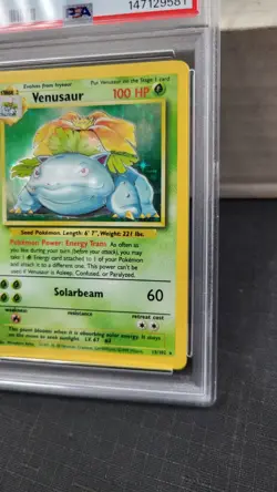 1999 VENUSAUR HOLO RARE BASE SET POKEMON TCG PSA 7 NEAR MINT #15/102 - Image 3