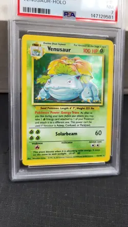 1999 VENUSAUR HOLO RARE BASE SET POKEMON TCG PSA 7 NEAR MINT #15/102 - Image 4