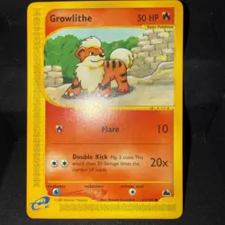 Pokemon TCG Skyridge Growlithe E-Reader Common Card 62/144 2003 NM- - Image 1