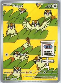 Pidgey 207/197 Illustration Rare Obsidian Flames Pokemon Holo NM - Image 1