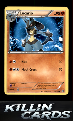 Lucario (77) 77/135 Pokemon Uncommon Plasma Storm Card NM - Image 1