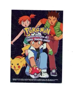 1999 Topps POKEMON BLACK LOGO CHECKLIST FOIL! ASH + PIKACHU MP! - Image 1
