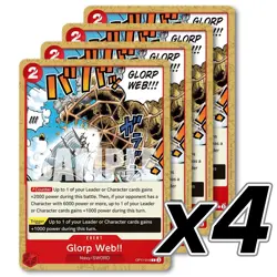 4x Glorp Web!! OP11-019 Common Fist of Divine Speed NM One Piece Card Game - Image 1