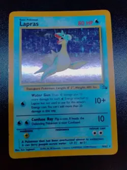 Lapras Holo Fossil Pokemon Card 10/62 - Image 1