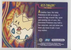 Togepi Topps Pokemon TV Animation Edition Johto Series 1 #175 2001 - Image 2