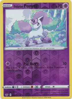 Galarian Ponyta 081/202 Reverse Holo Sword and Shield Pokemon Card LP - Image 1