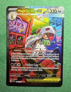 Pokemon Mega Scrafty EX Full Art Holo Secret Rare 285/217 English 330 HP - Image 1