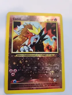 Entei Reverse Holo Black Star Promo Pokemon Card Base WOTC - Image 1