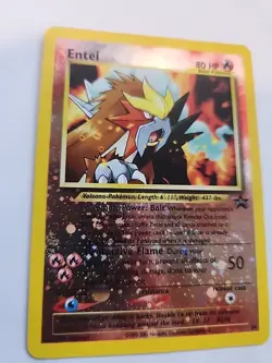 Entei Reverse Holo Black Star Promo Pokemon Card Base WOTC - Image 2