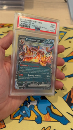 2025 Charizard Ex Pokemon Svp En-Sv Black Star Promo 196 Graded Card PSA 9 - Image 2