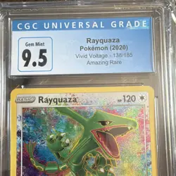 2020 Pokemon TCG Rayquaza 138/185 Vivid Voltage AR Holo CGC 9.5 EN - Image 4