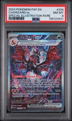 2024 POKEMON PAF EN-PALDEAN FATES SPECIAL ILLUSTRATION RARE CHARIZARD EX PSA 8 - Image 1