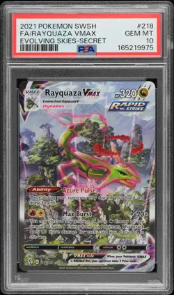 2021 POKEMON SWORD & SHIELD EVOLVING SKIES SECRET FULL ART/RAYQUAZA VMAX PSA 10 - Image 1