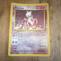 Pokemon TCG Mewtwo Base Set Holo Rare 10/102 60 HP English Ken Sugimori - Image 1