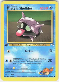 Misty's Shellder 1st Edition Pokemon Gym Heroes 089/132 LP - Image 1