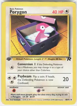 Porygon 1st Edition Pokemon Team Rocket 48/82 LP - Image 1