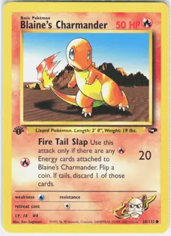 Blaine's Charmander 1st Edition Pokemon Gym Challenge 060/132 NM - Image 1