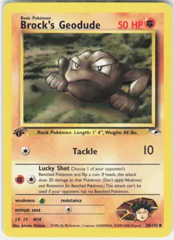 Brock's Geodude 1st Edition Pokemon Gym Heroes 038/132 LP - Image 1