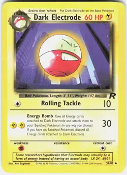 Dark Electrode Pokemon Team Rocket 34/82 NM - Image 1