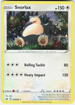 Snorlax Cosmos Holo Pokemon Blister Exclusives 140/202 NM - Image 1