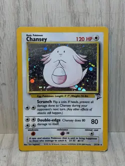 Chansey Base Set 2 Holo 3/130 Pokemon WOTC - Image 1
