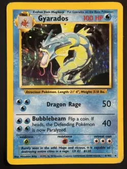 Pokemon Gyarados 6/102 Holo Unlimited Base Set - DMG - Image 1