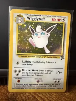Pokemon TCG Wigglytuff Base Set 2 19/130 Holo Rare Eng 80HP Stage 1 Arita - Image 2