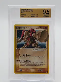 REGIROCK GOLD STAR 2006 POKEMON EX LEGEND MAKER RARE HOLO #91 BGS 9.5 Q7285 - Image 1