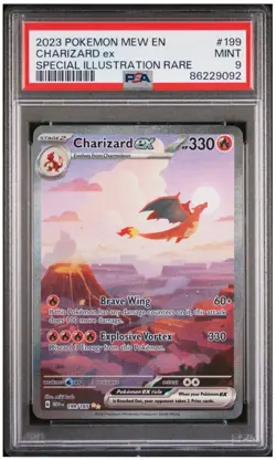 Pokemon Charizard ex PSA 9 199/165 SV 151 Special Illustration Rare English Holo - Image 1