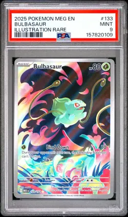 2025 POKEMON MEG EN-MEGA EVOLUTION ILLUSTRATION RARE #133 BULBASAUR PSA 9 - Image 1