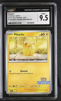Pikachu 214 Illustration Contest 2024 Winner Pokemon CGC 9.5 Mint+ - Image 1