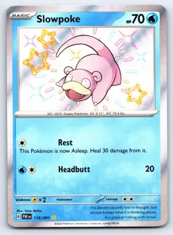 Slowpoke 116/091 Shiny Rare Paldean Fates Pokemon Near Mint - Image 1