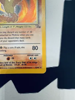 Moltres Fossil 12/62 Holo Rare Unlimited Pokemon - Image 4