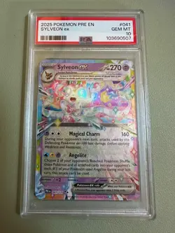 Sylveon Ex 2025 Pokemon Pre En-Prismatic Evolutions #041/131 PSA 10 - Image 1