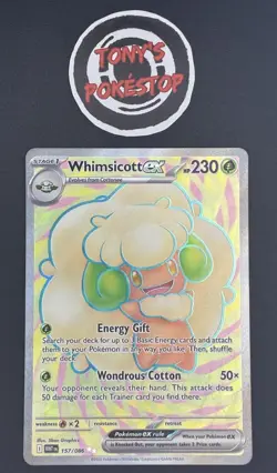Pokemon TCG Whimsicott Ex 157/086 White Flare Full Art - Image 1