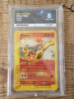 Pokemon Moltres Holo H20/H32 Skyridge ACE 8 Perfect SWIRL Low Pop 4 ACE LABEL - Image 1